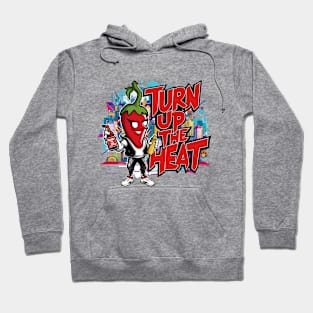 Turn Up The Heat, Hot Sauce Graffiti Design Hoodie